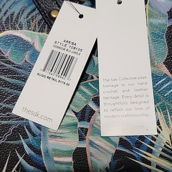 NWT THE SAK Collective Arriba Jungle Leather Tote Bag Black Cheetah Paint Look - Picture 4 of 12